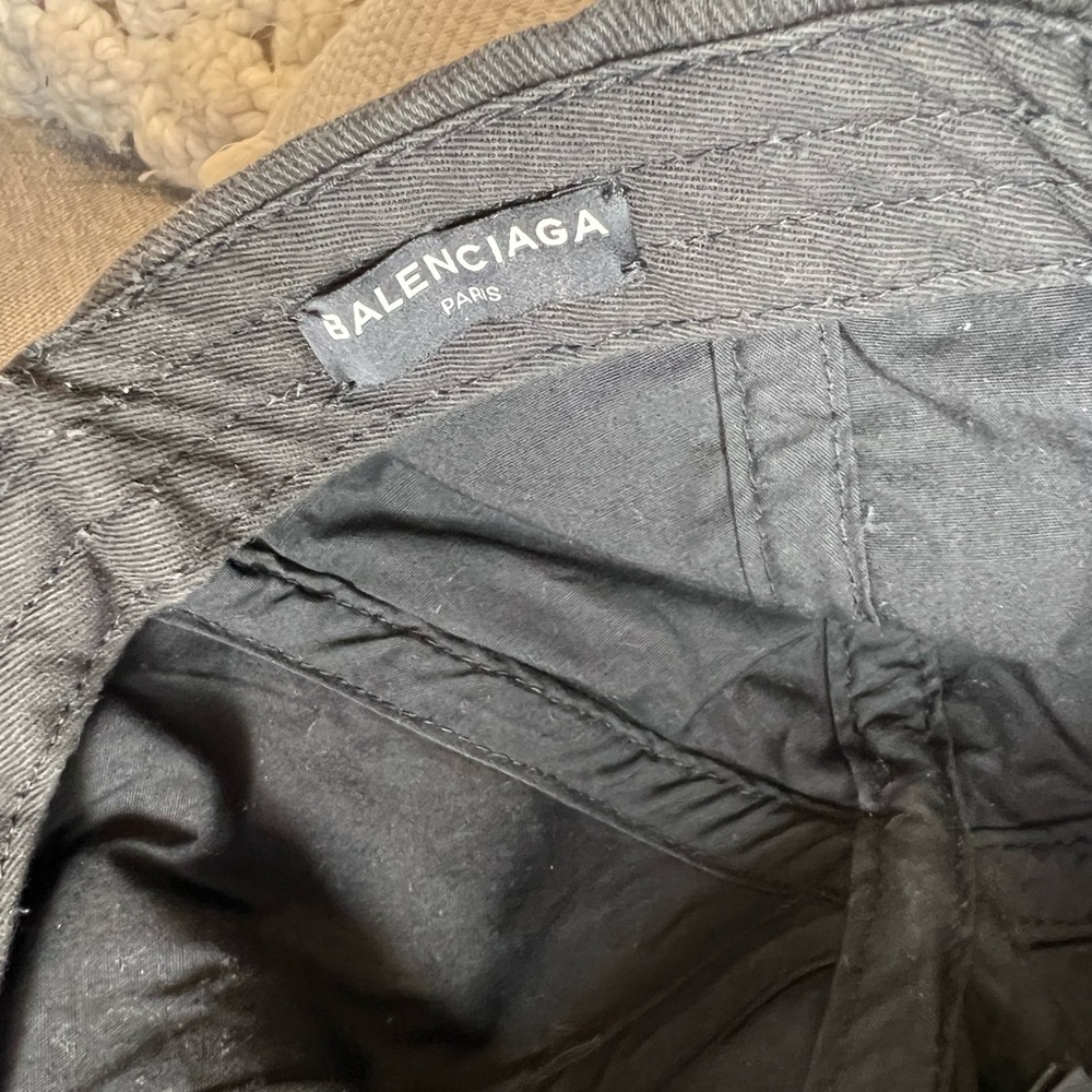 VINTAGE Balenciaga Logo Wave Baseball Hat Black Curved Brim SUPREME Condition - Picture 9 of 12